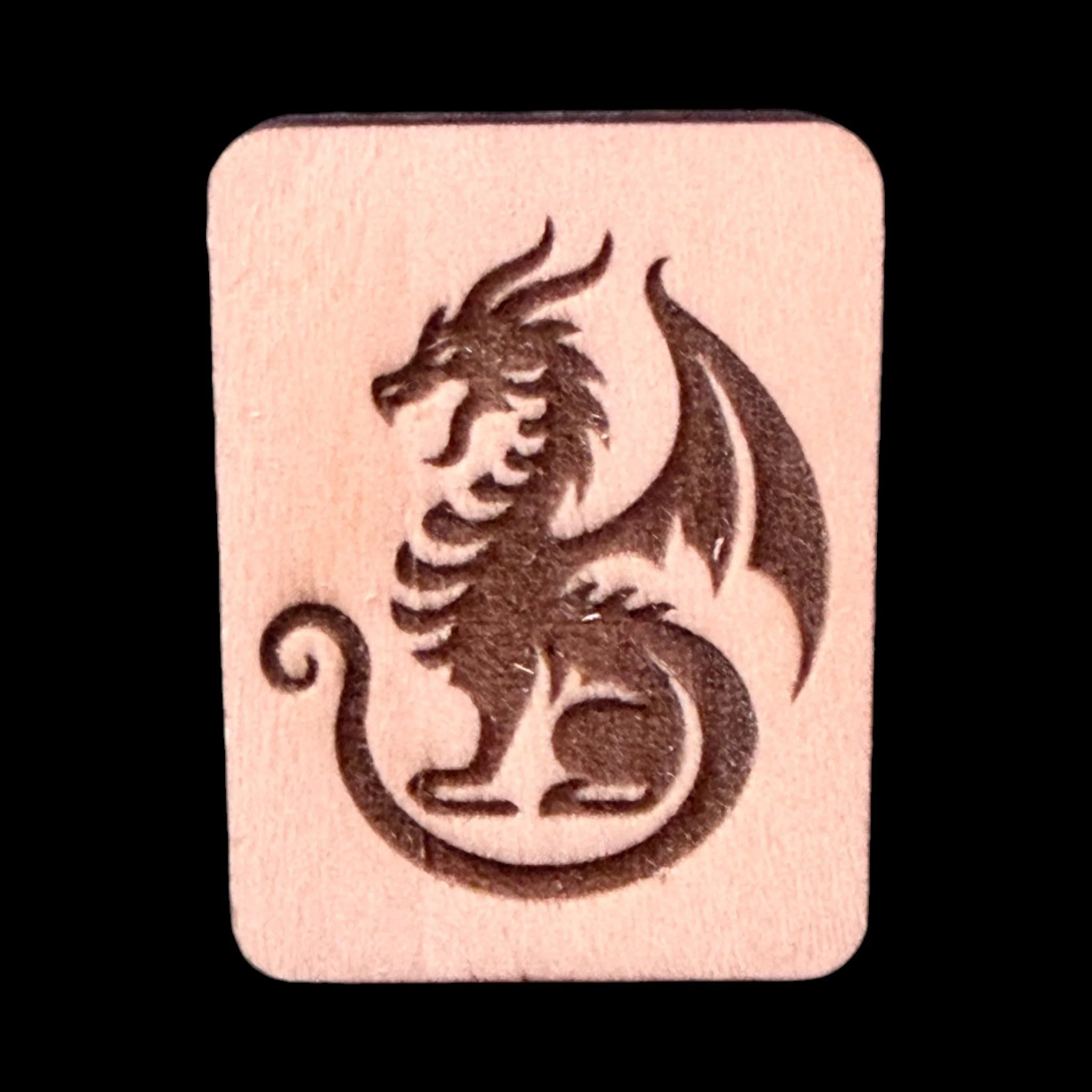 Dragon – Handcrafted Engraved Wooden Mahjong Tiles - Various Sizes