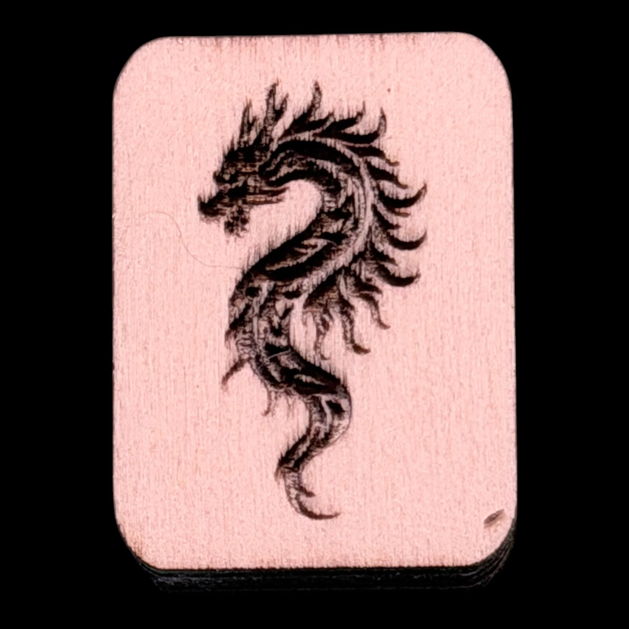 Dragon – Handcrafted Engraved Wooden Mahjong Tiles - Various Sizes