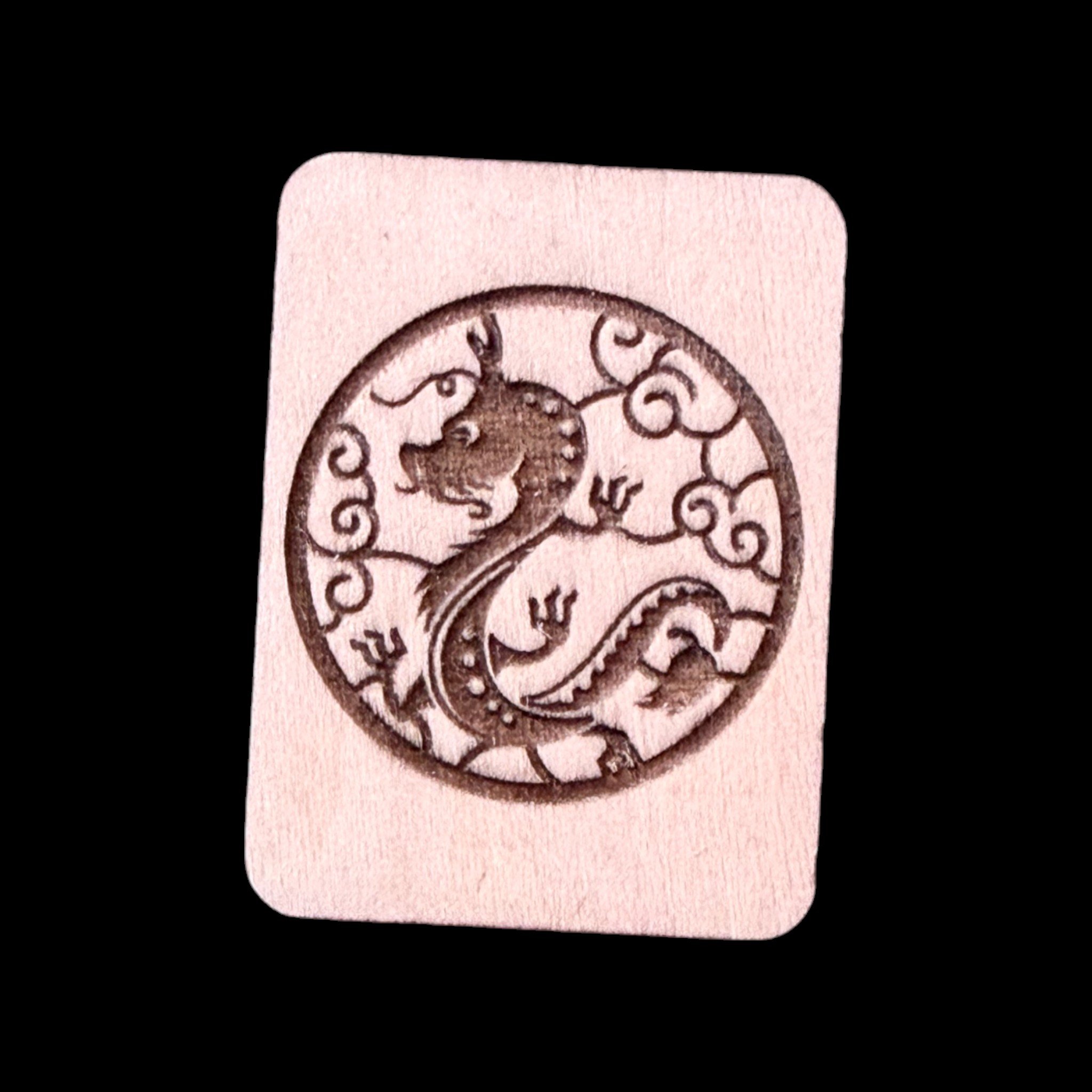 Dragon – Handcrafted Engraved Wooden Mahjong Tiles - Various Sizes
