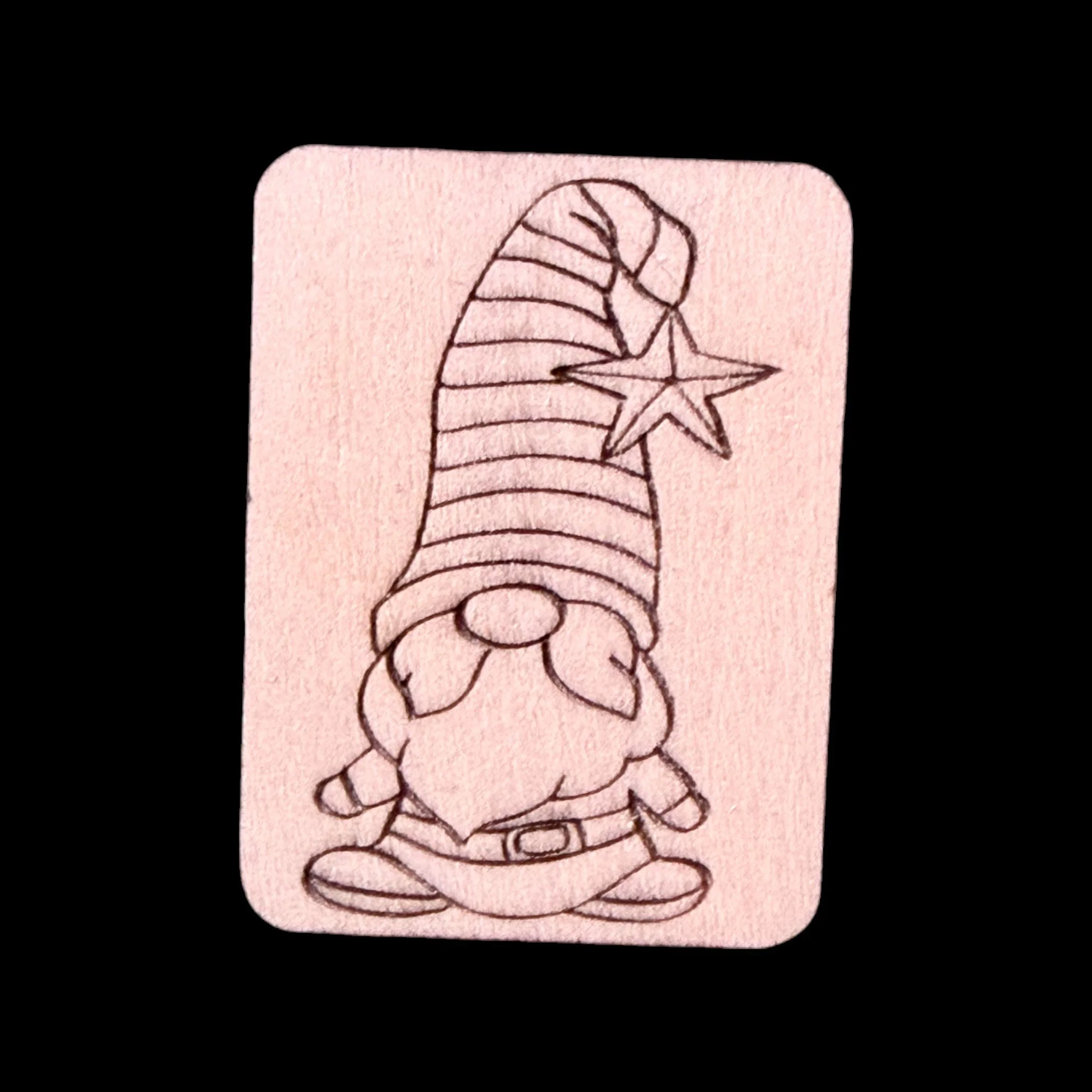 Christmas Gnome – Handcrafted Engraved Wooden Mahjong Tiles - Various Sizes