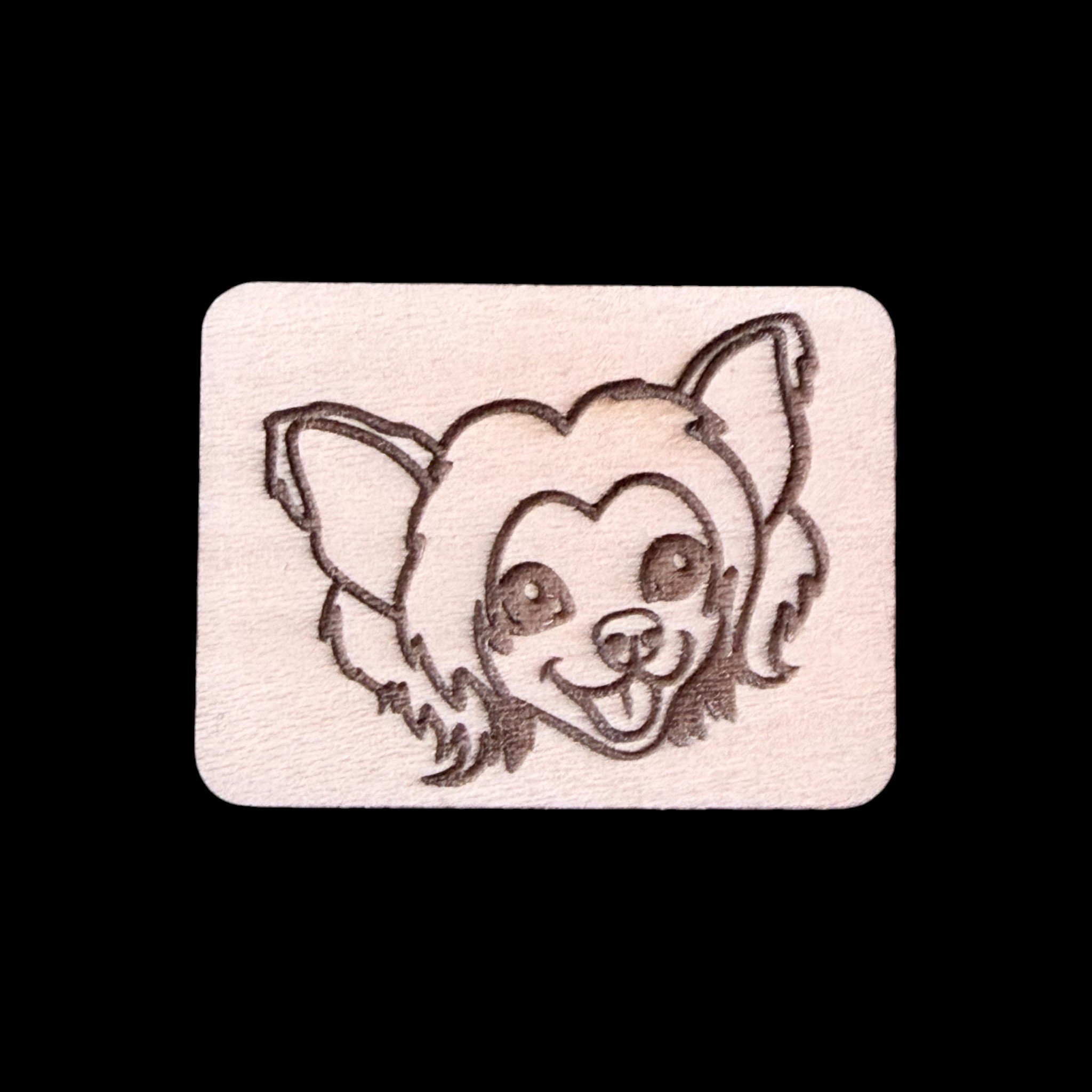 Chinese Crested Dog – Handcrafted Engraved Wooden Mahjong Tiles - Various Sizes