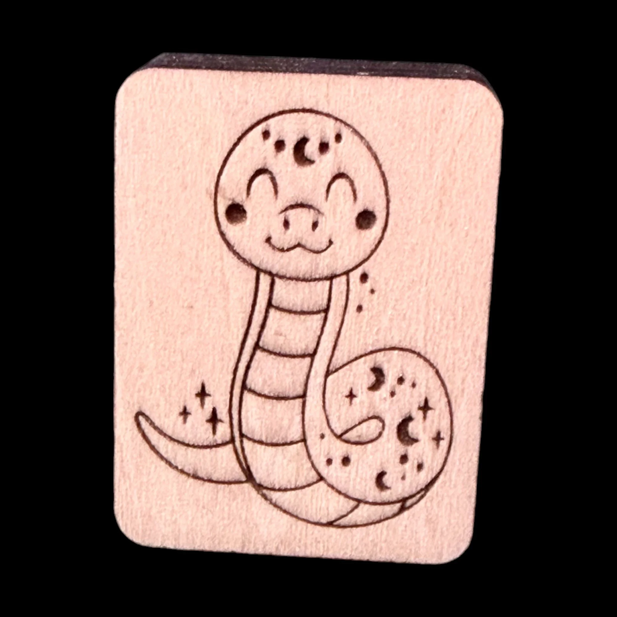 Snake – Handcrafted Engraved Wooden Mahjong Tiles - Various Sizes