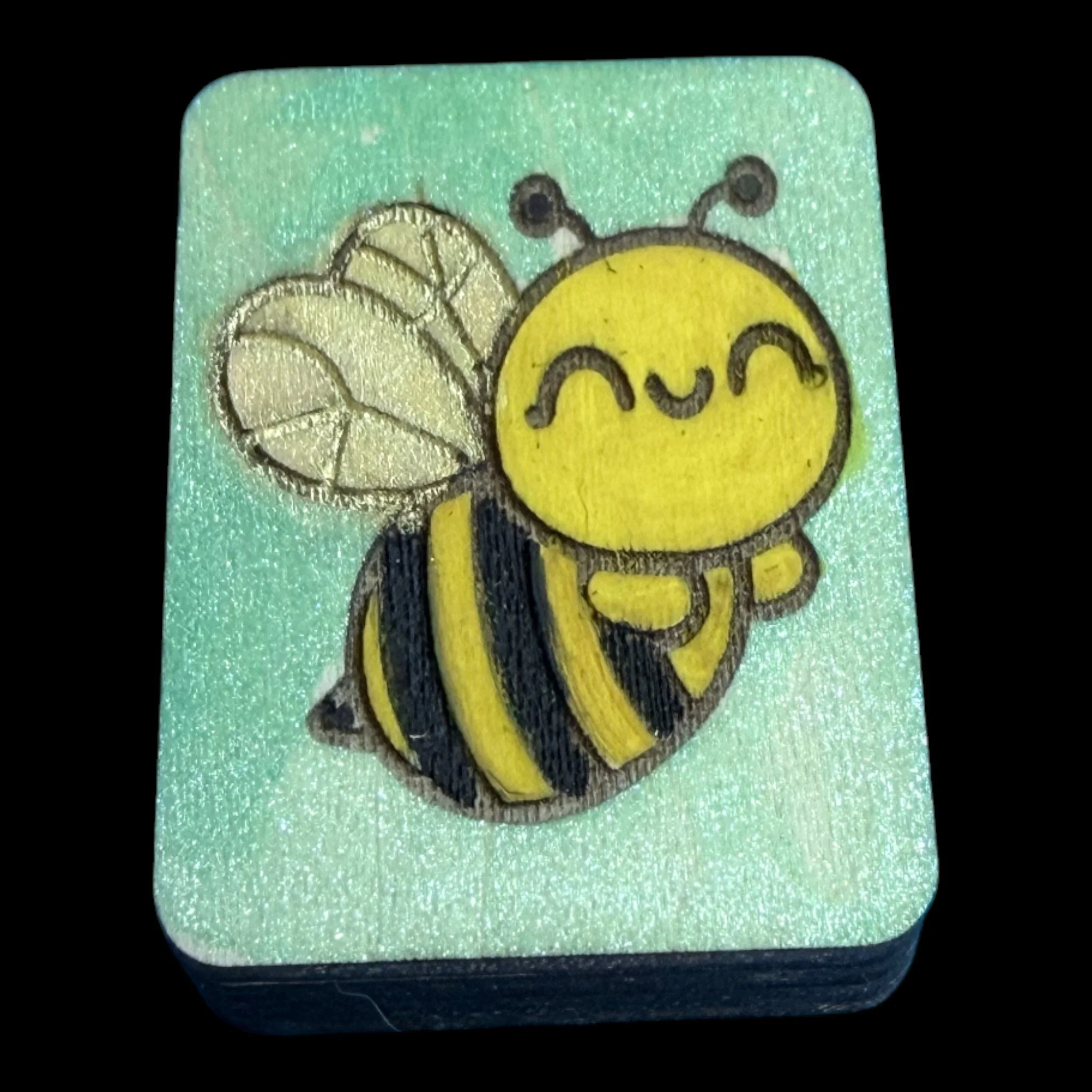 Happy Bee – Handcrafted Hand-painted Wood Mahjong Tiles
