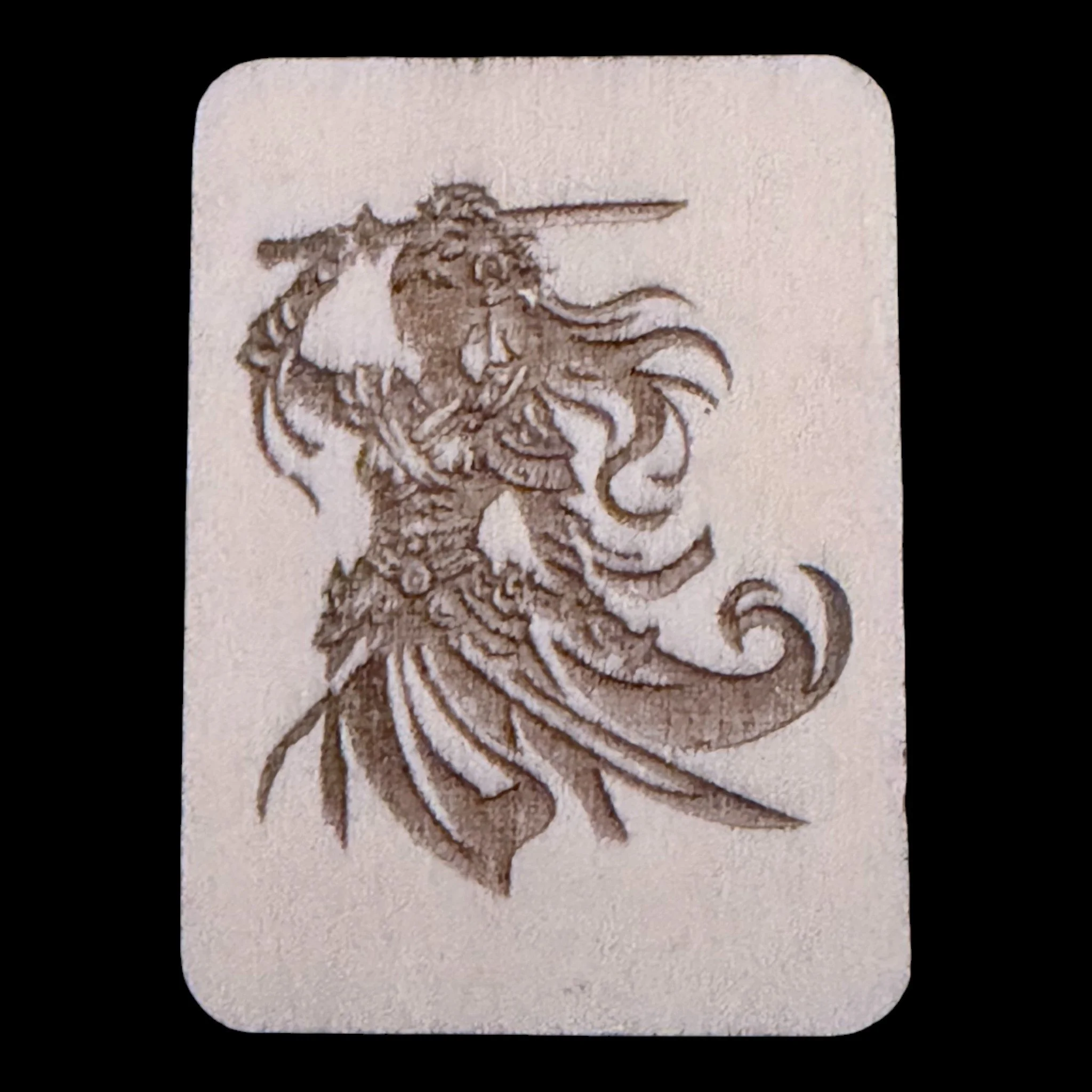 Female Warrior – Handcrafted Engraved Wooden Mahjong Tiles - Various Sizes