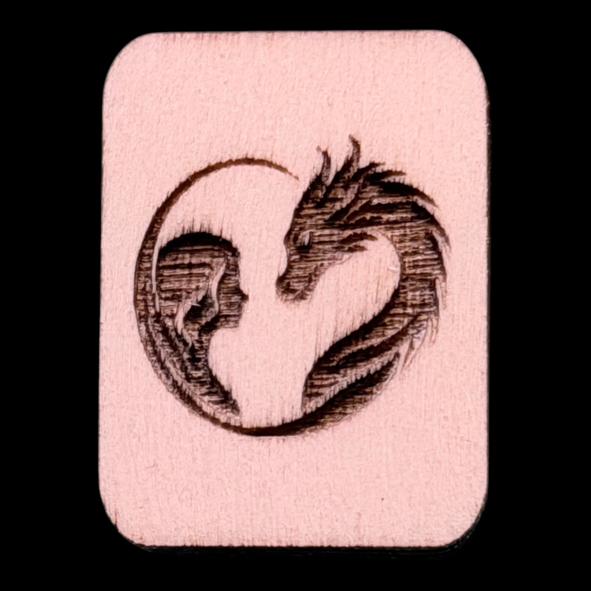 Girl with her Dragon – Handcrafted Engraved Wooden Mahjong Tiles - Various Sizes