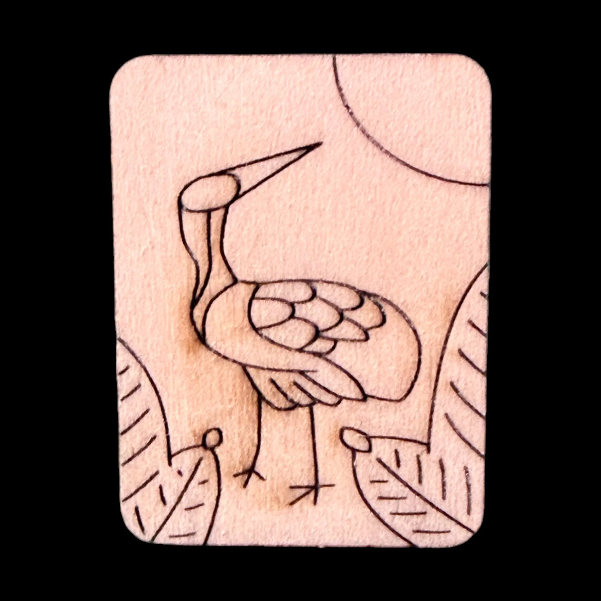 Crane – Handcrafted Engraved Wooden Mahjong Tiles - Various Sizes