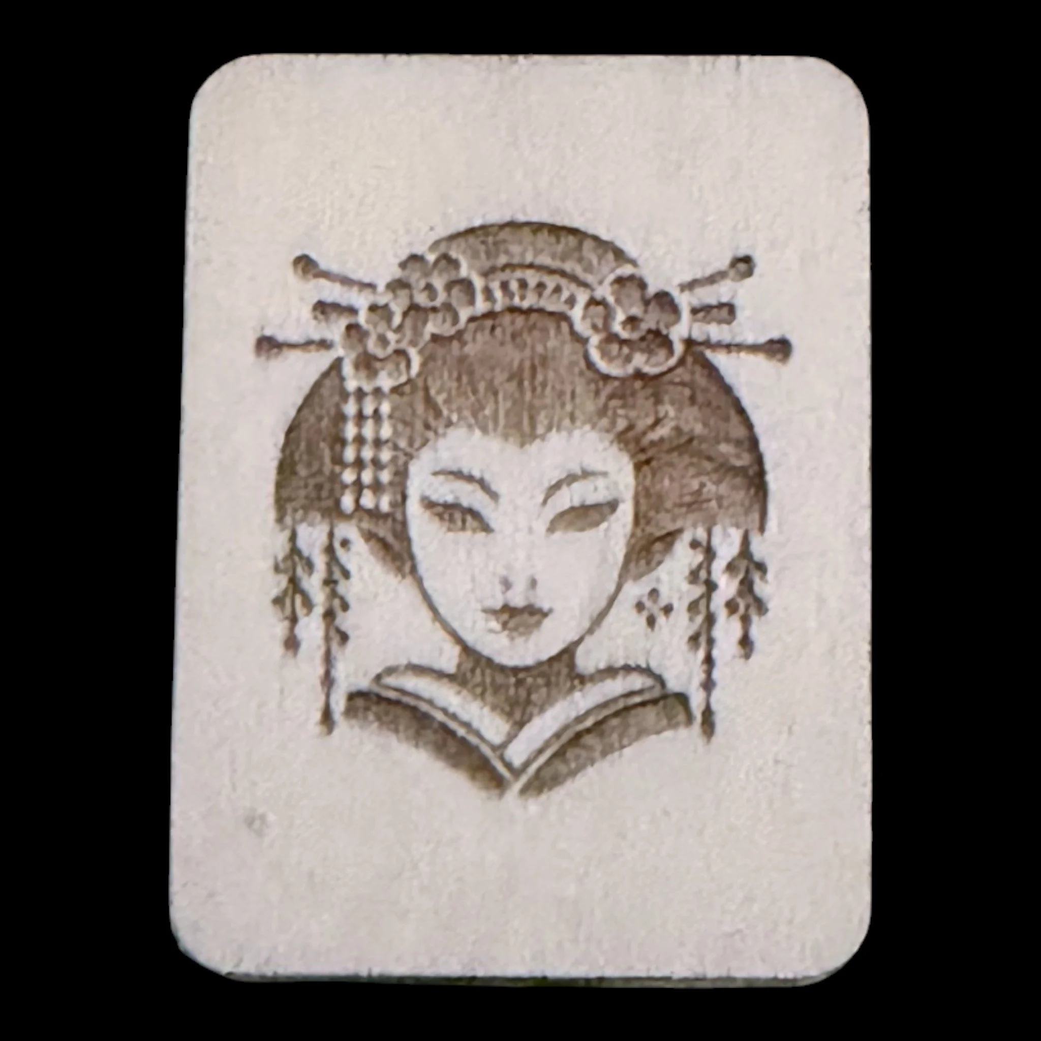 Geisha – Handcrafted Engraved Wooden Mahjong Tiles - Various Sizes
