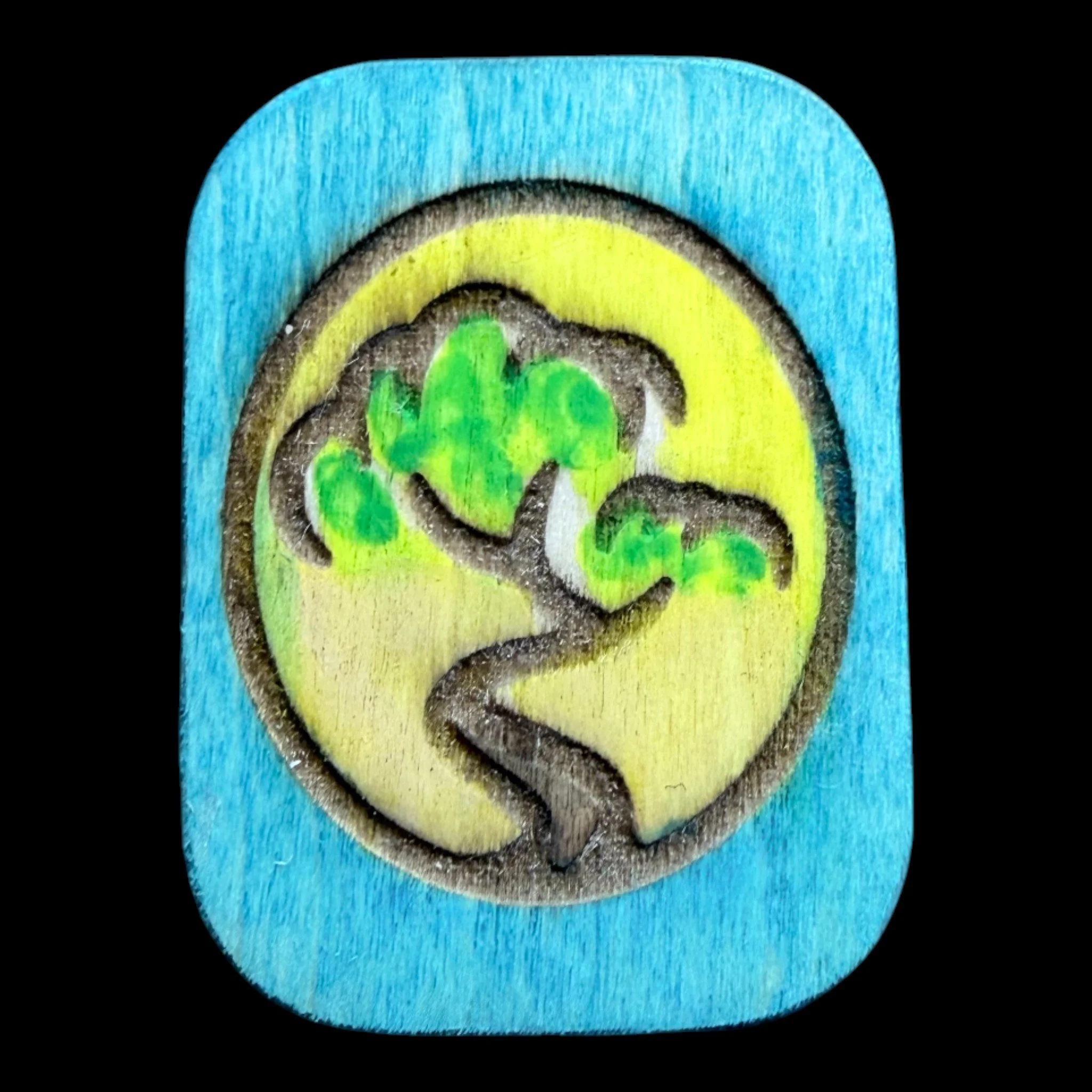 Bonsai Tree – Handcrafted Hand-painted Wood Mahjong Tiles