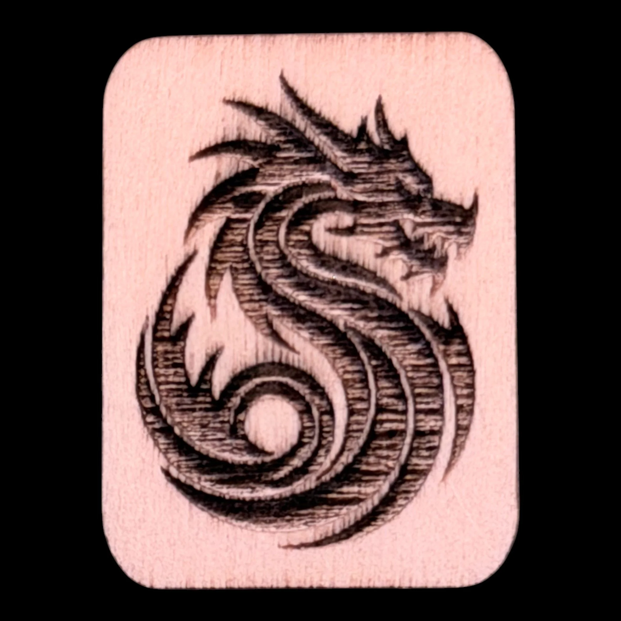 Dragon – Handcrafted Engraved Wooden Mahjong Tiles - Various Sizes