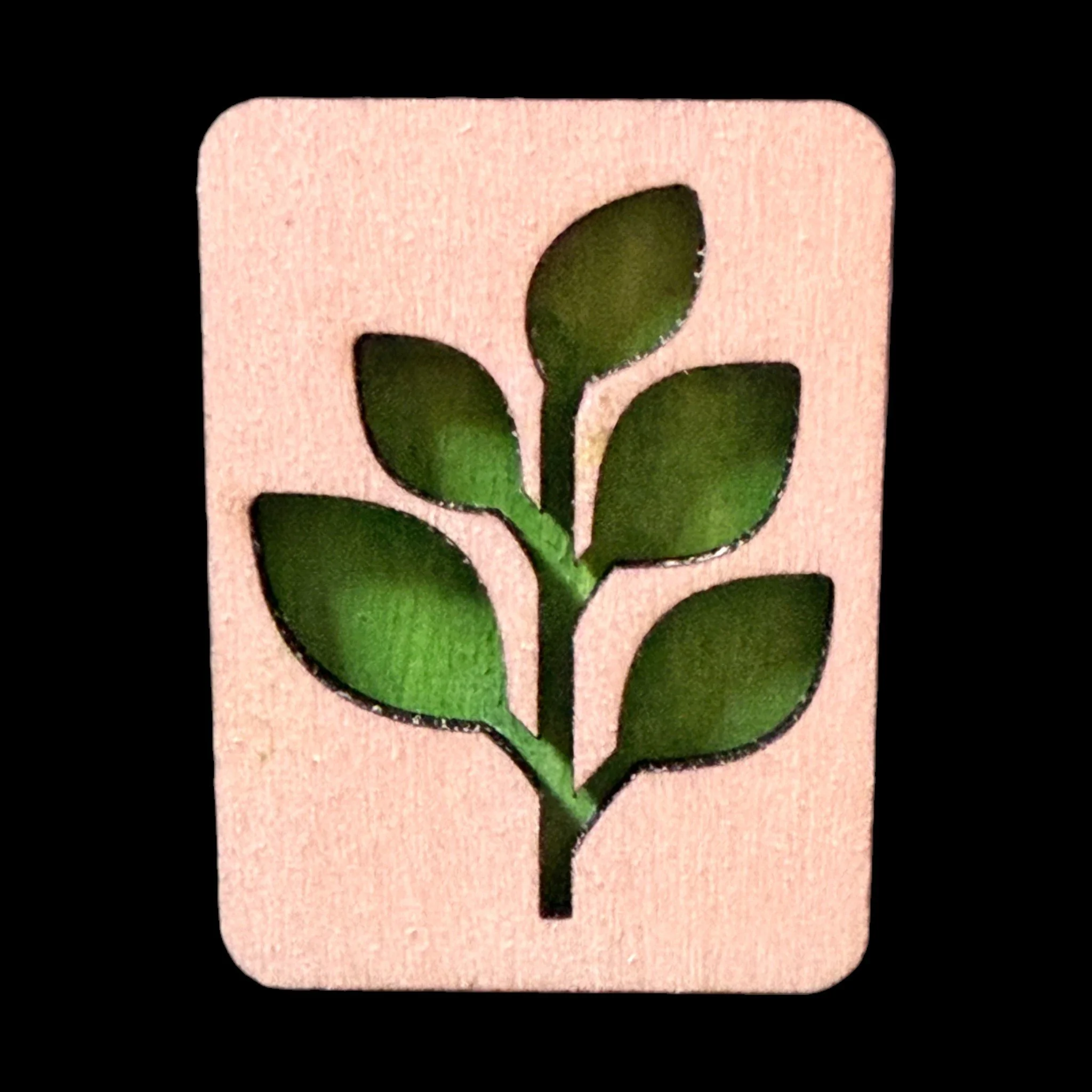 Cutout Leaves – Handcrafted Engraved Wooden Mahjong Tiles - Various Sizes