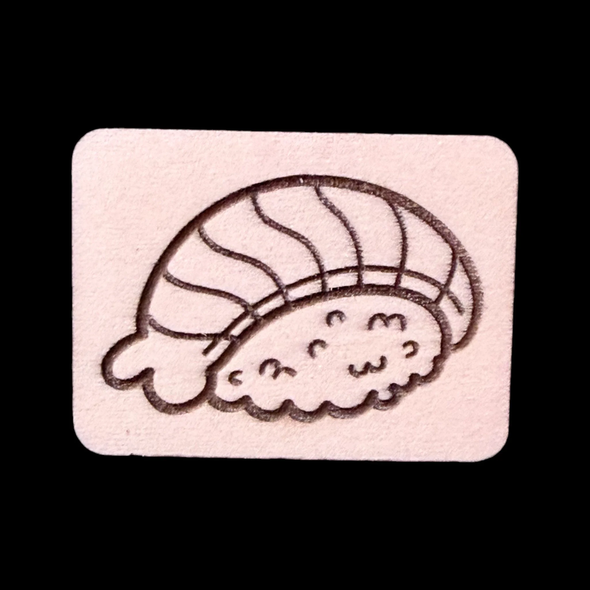 Shrimp Sushi – Handcrafted Engraved Wooden Mahjong Tiles - Various Sizes