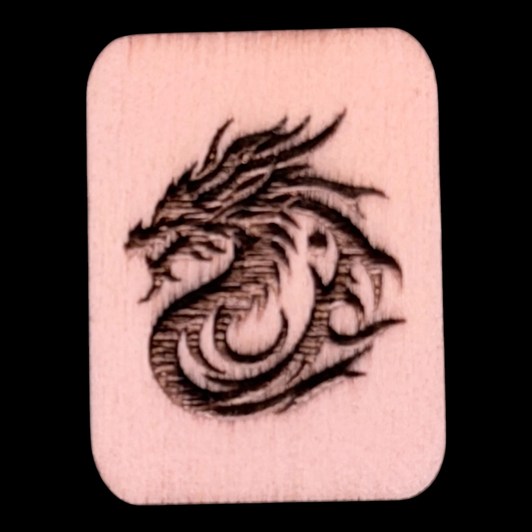 Dragon – Handcrafted Engraved Wooden Mahjong Tiles - Various Sizes