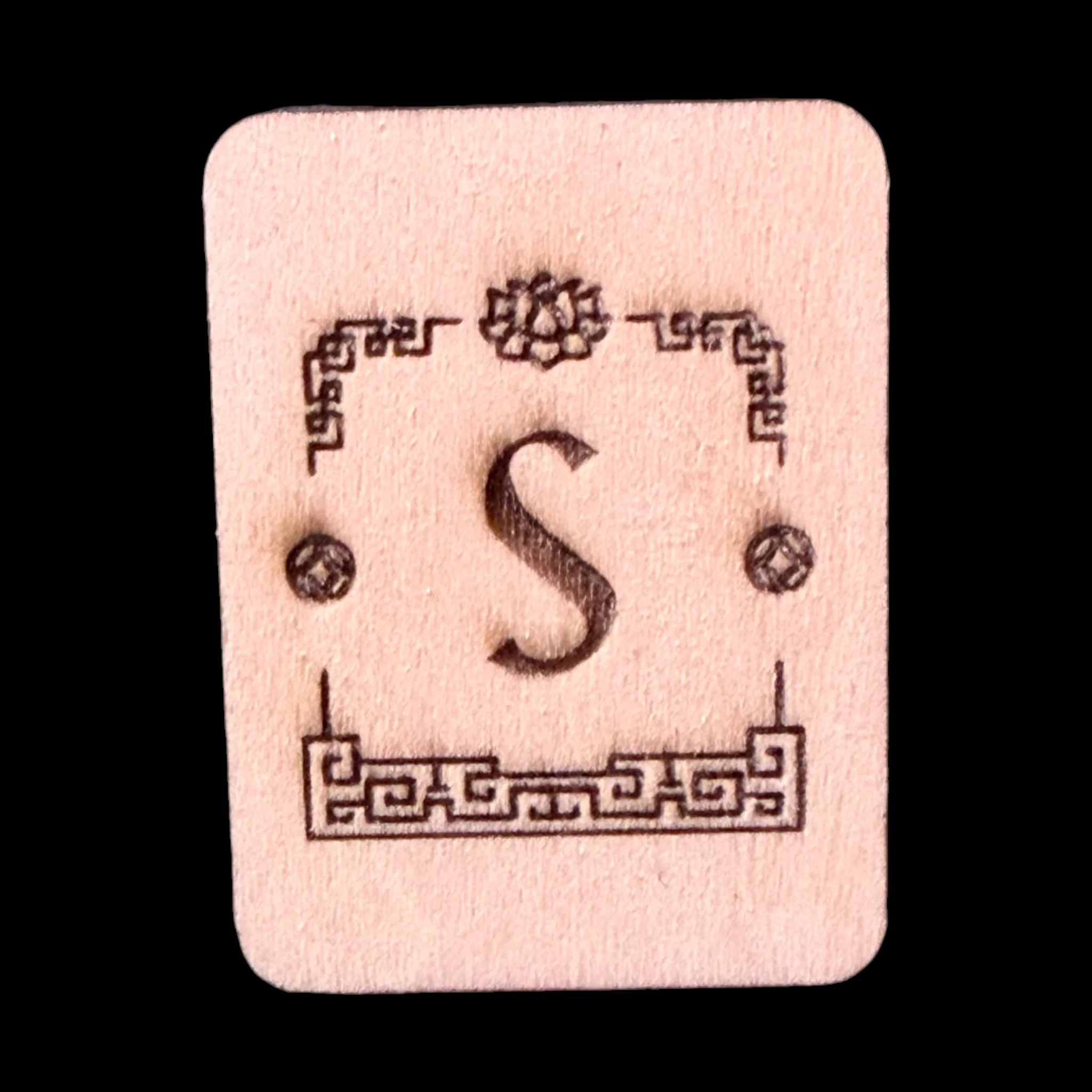 Lotus Monogram – Handcrafted Engraved Wooden Mahjong Tiles - Various Sizes