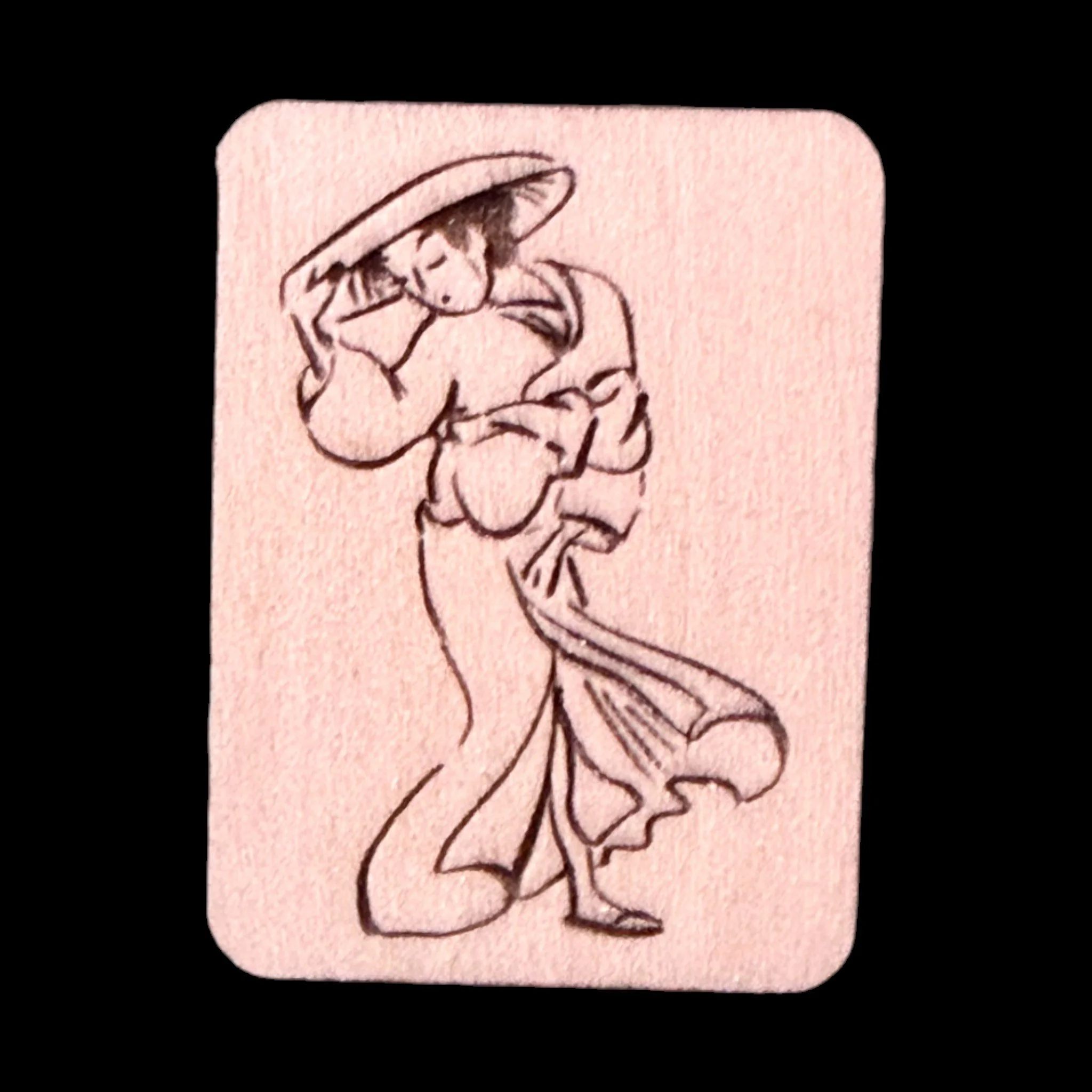 Chinese Lady – Handcrafted Engraved Wooden Mahjong Tiles - Various Sizes
