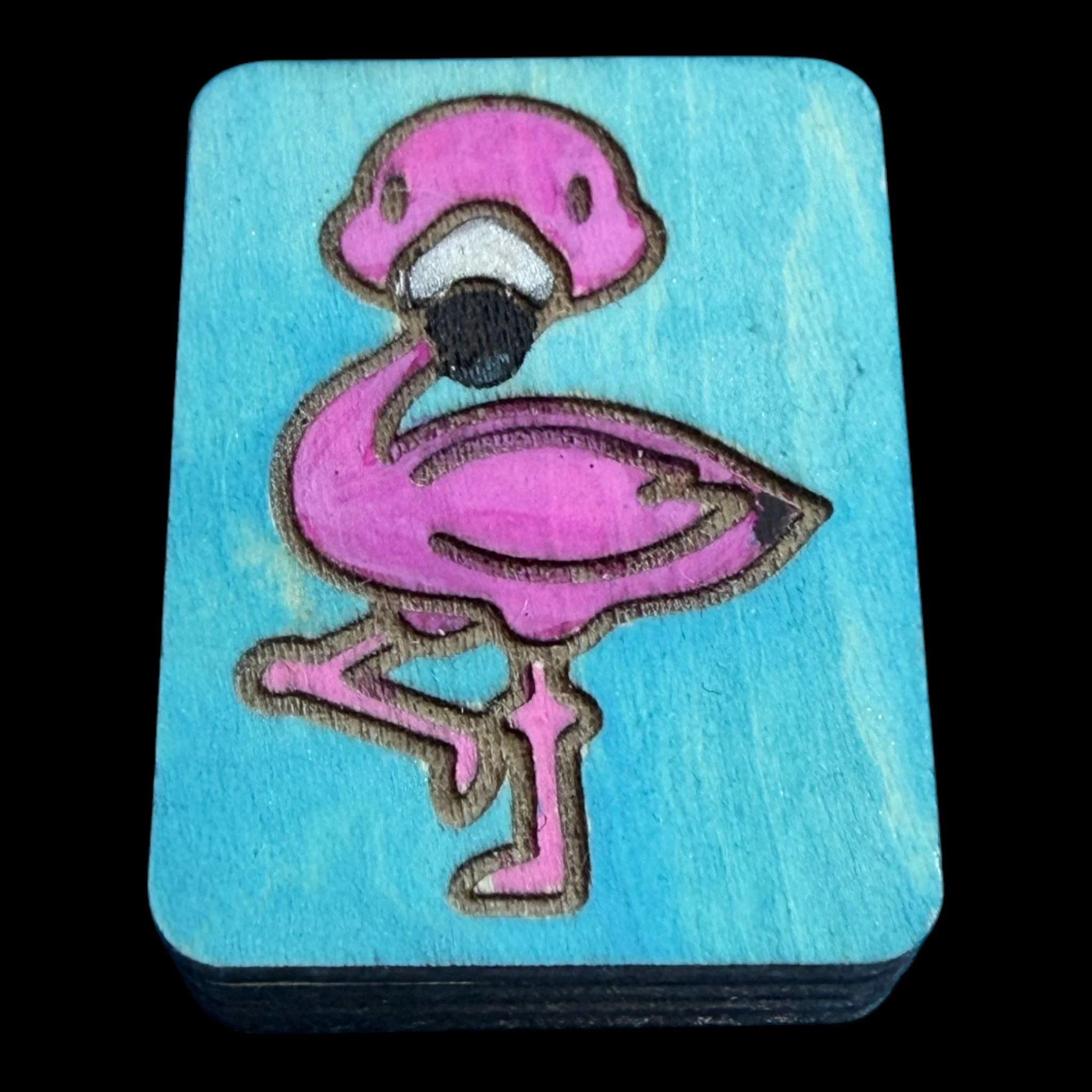 Flamingo – Handcrafted Hand-painted Wood Mahjong Tiles