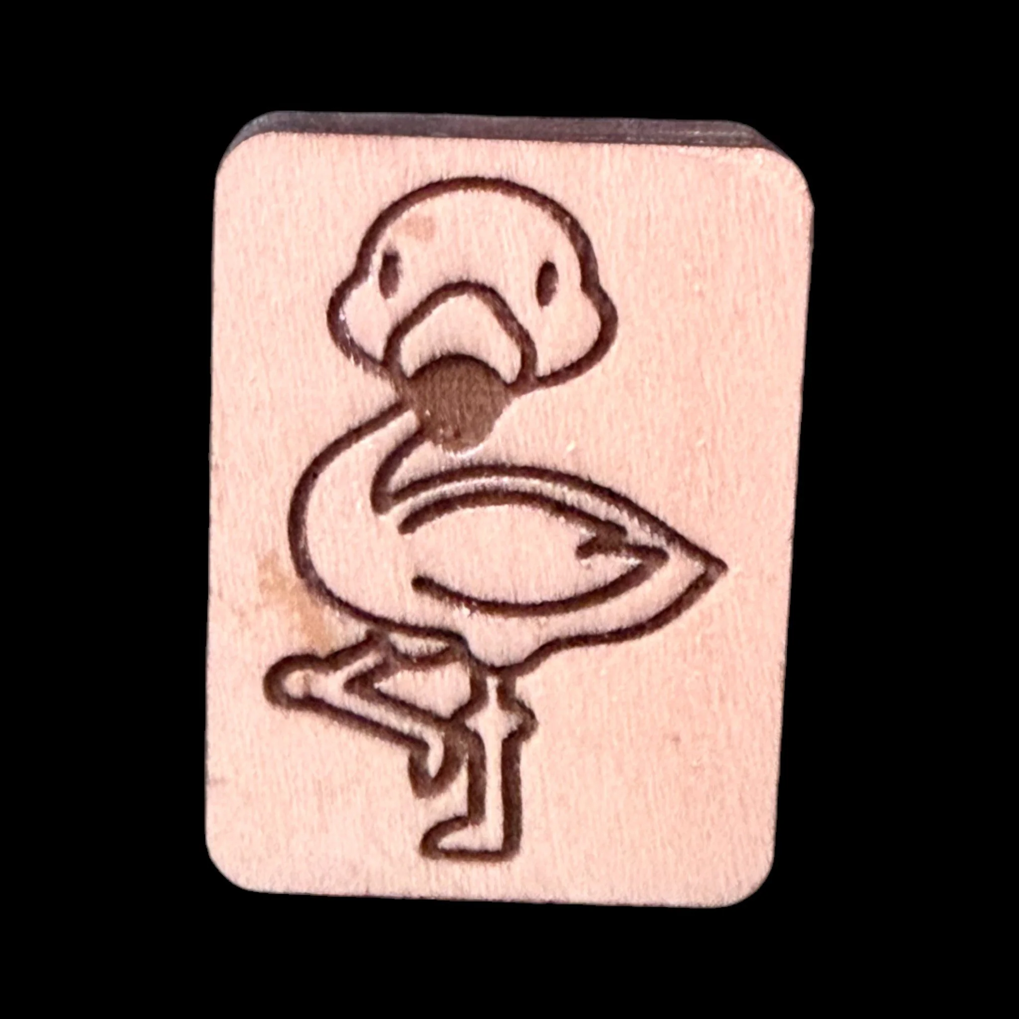 Flamingo – Handcrafted Engraved Wooden Mahjong Tiles - Various Sizes
