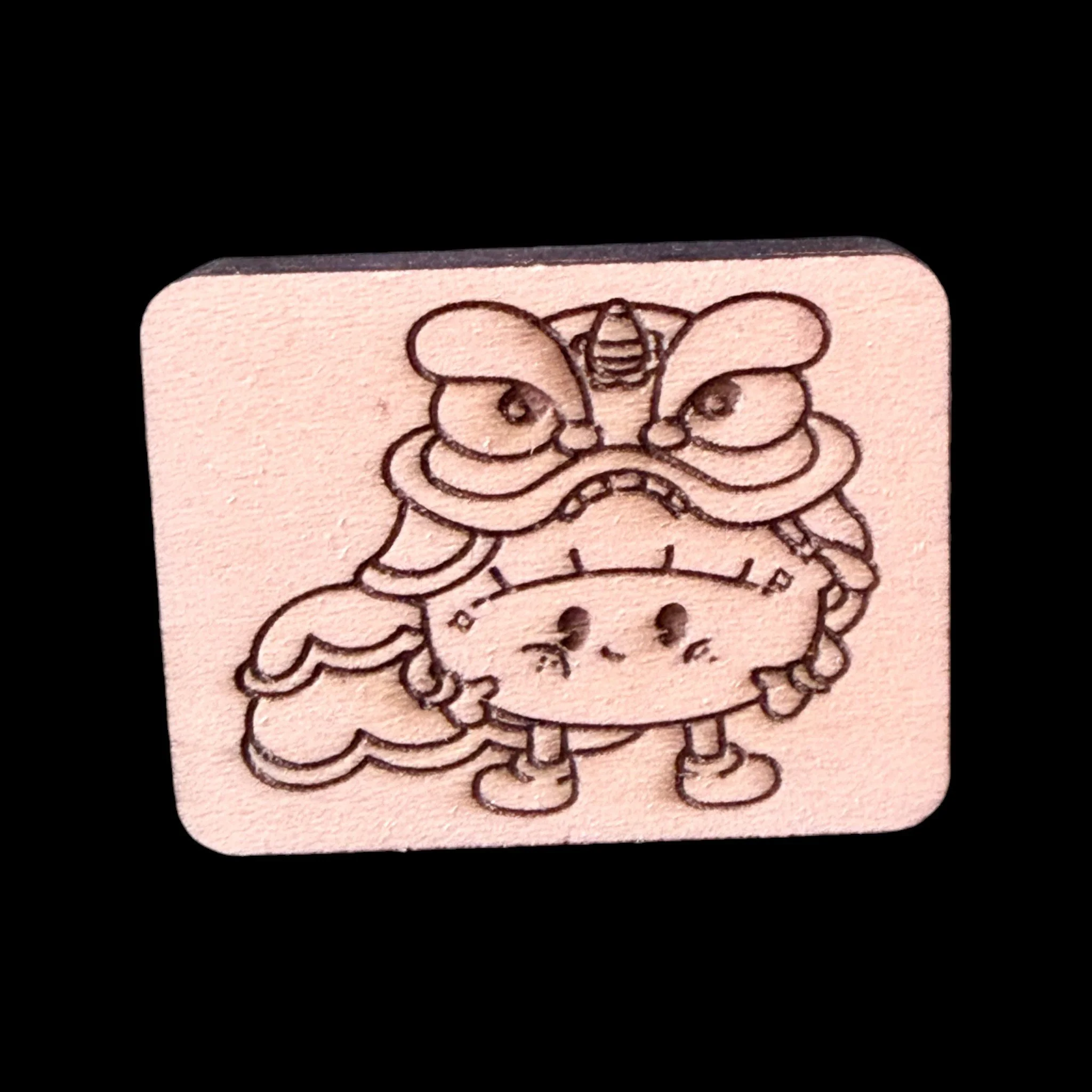 Kawaii Dragon – Handcrafted Engraved Wooden Mahjong Tiles - Various Sizes