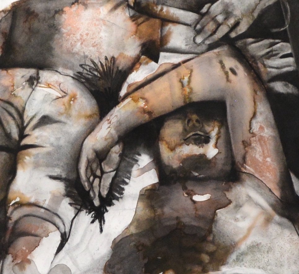 Sleeping on a Train II,Watercolour, powder pigment and charcoal on paper, 190cm x 190cm (2023)  copy.JPG