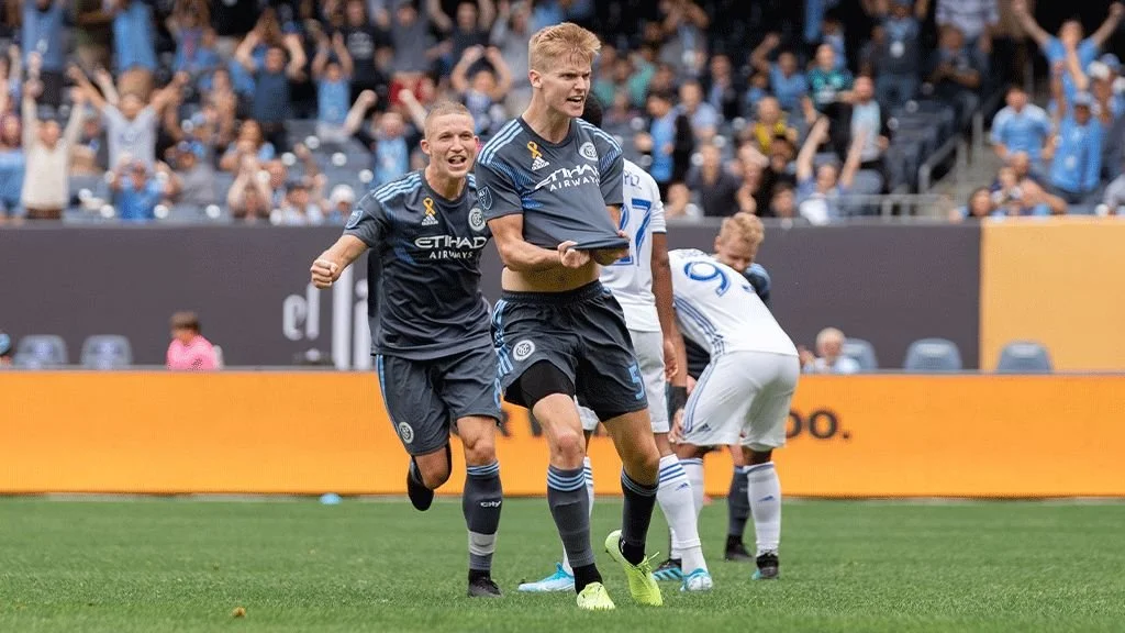 Keaton Parks and other players playing soccer