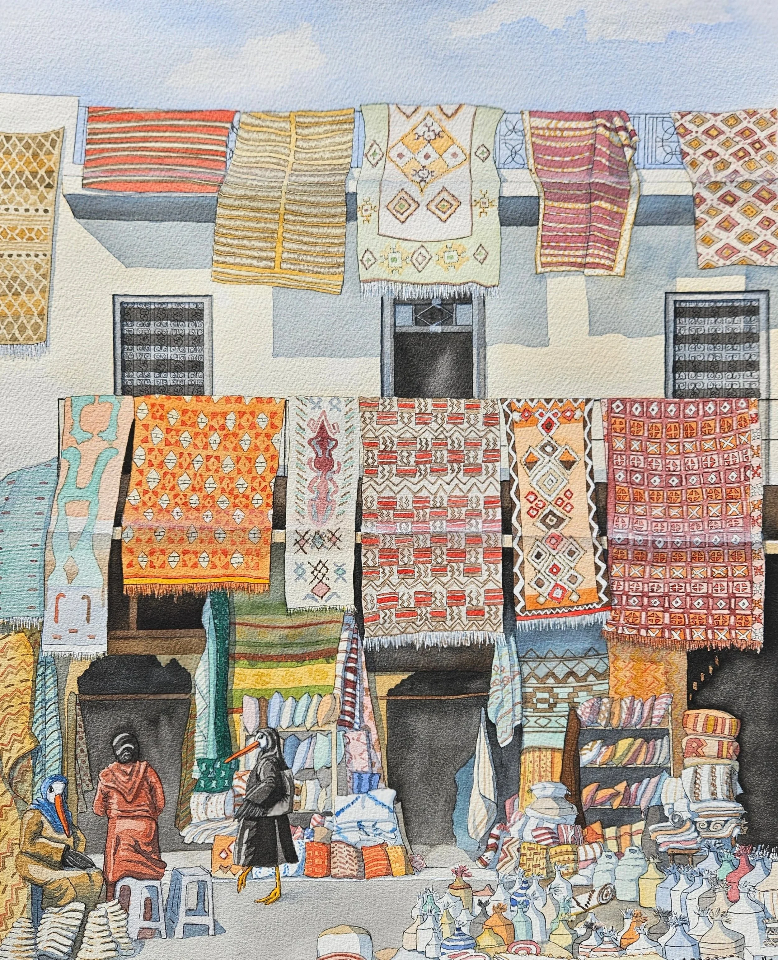 Women's Textile Collective in Marrakesh with White Storks