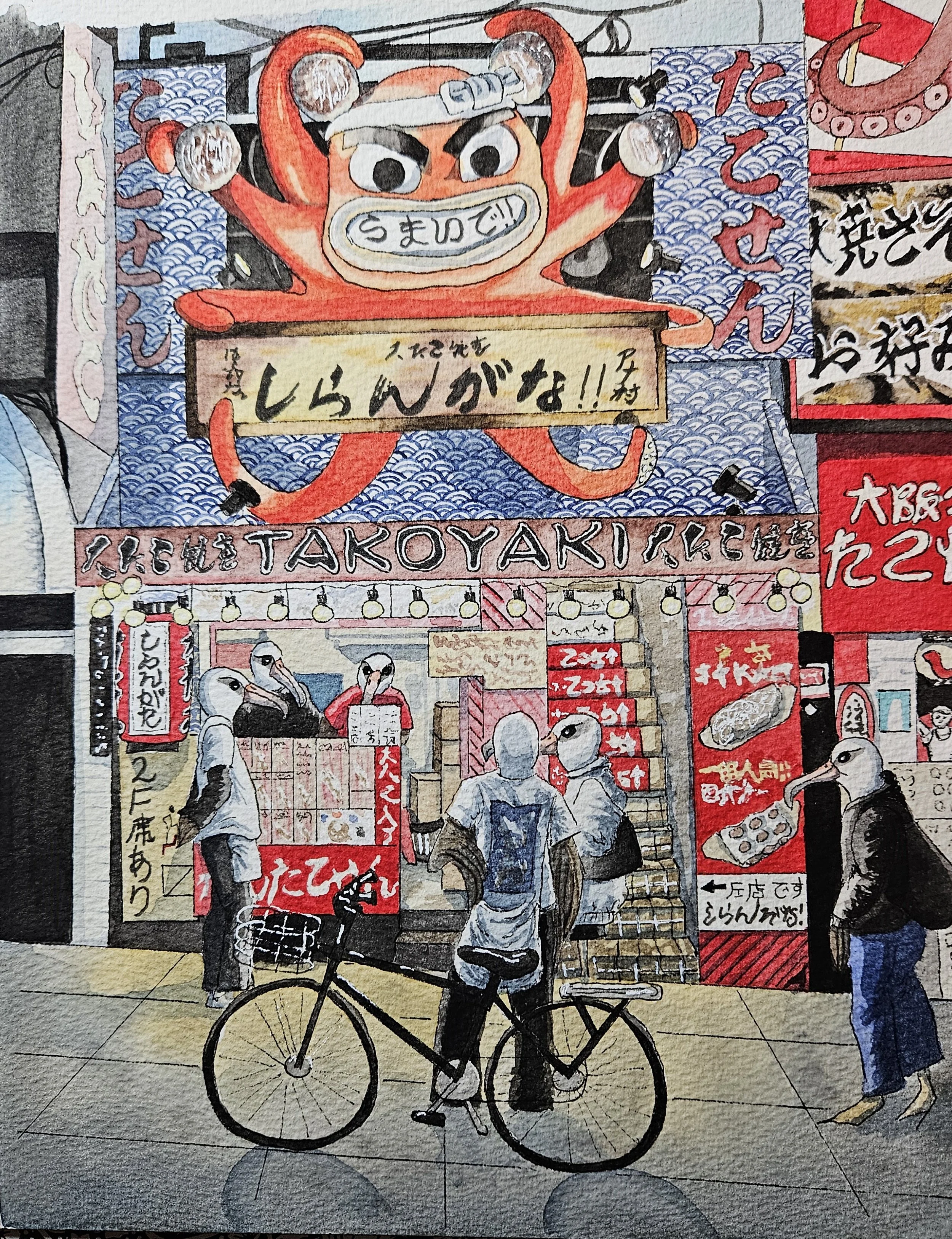 Takoyaki in Osaka with Laysan Albatross
