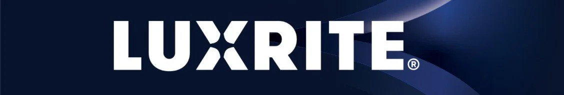Luxrite logo on a dark background with light rays.