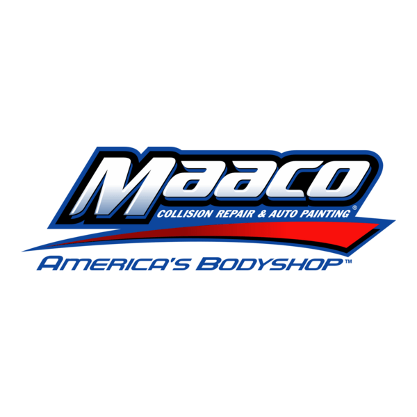 Logo for Maaco, a collision repair and auto painting company, with the tagline 'America's Bodyshop'.