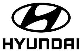 Hyundai logo with the brand name beneath