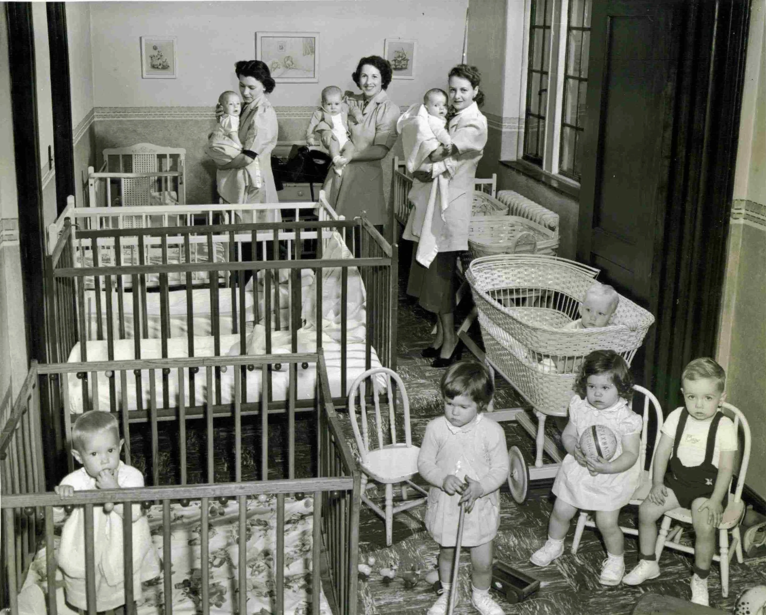 1951 Infant Nursery Lyn Smith, Ginny Hines, Polly Kuntz.jpg