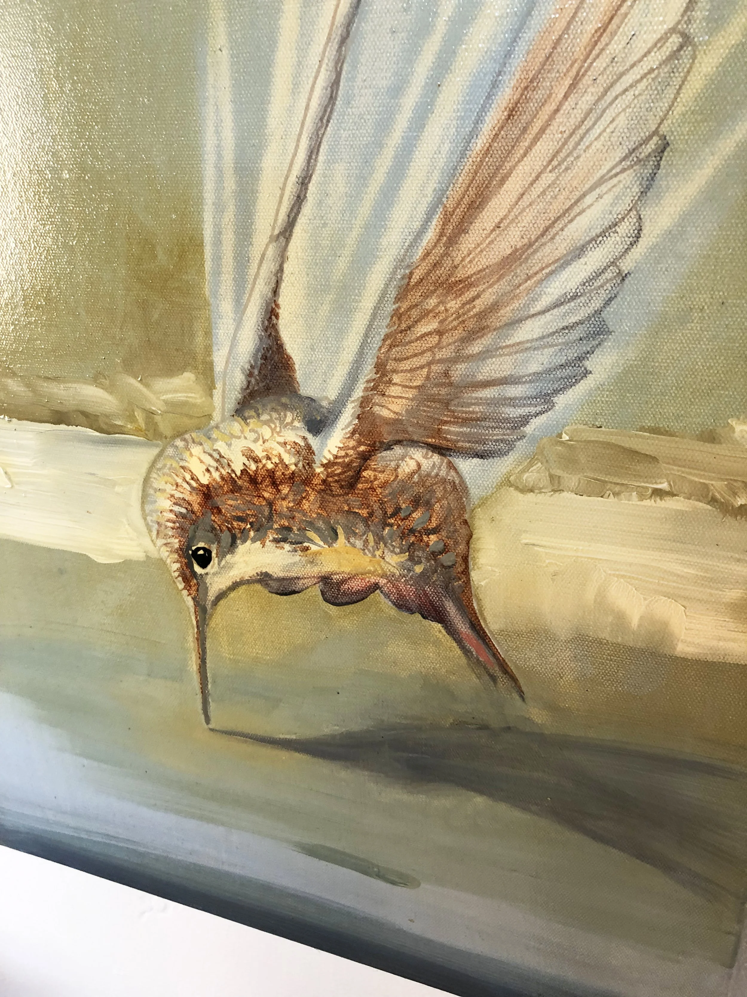 "Hummer Touching Water"