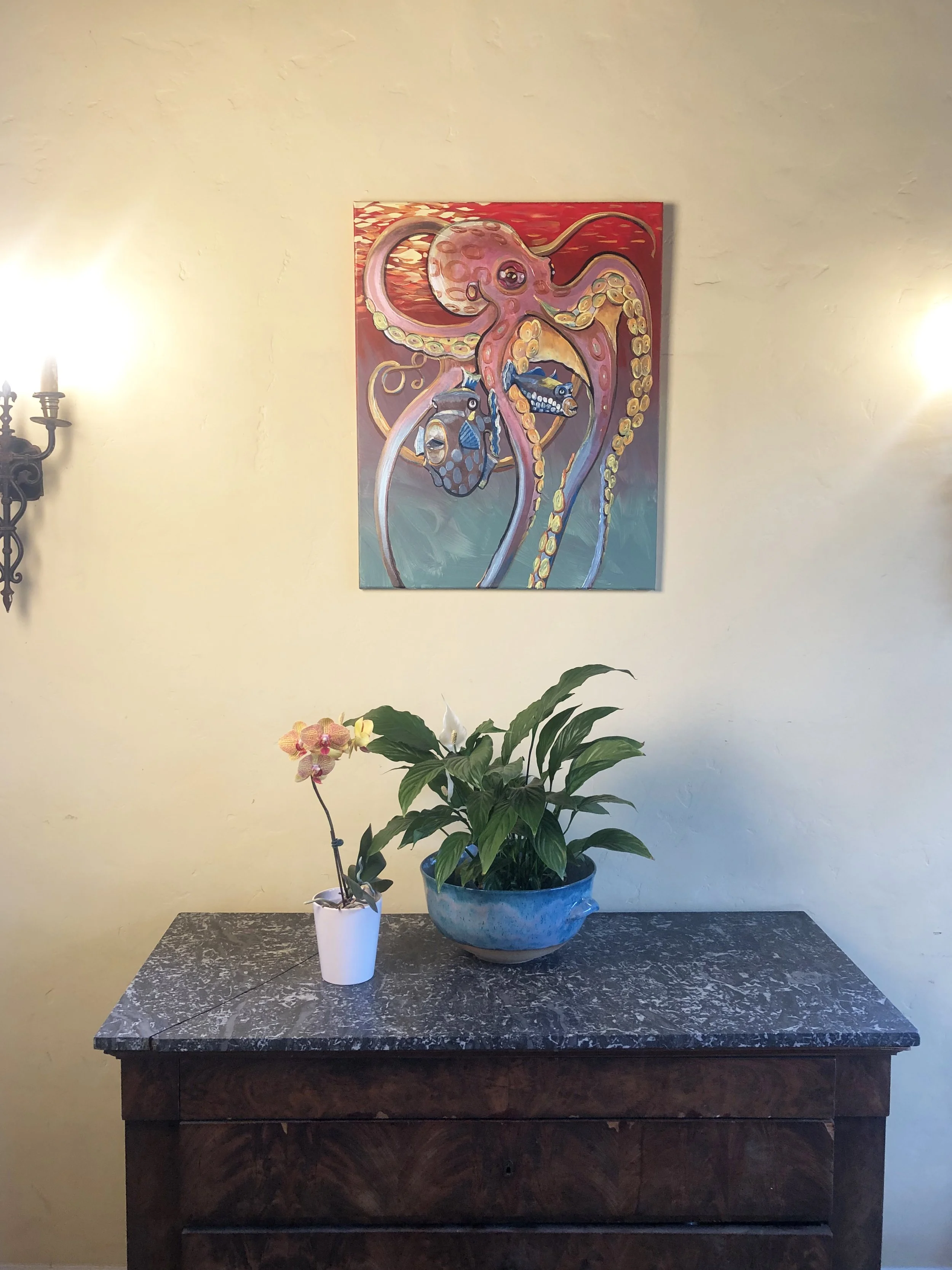 "Octopus and Clown Triggerfish"