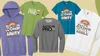 Images of different clothing items with the Austin MN Pride logos