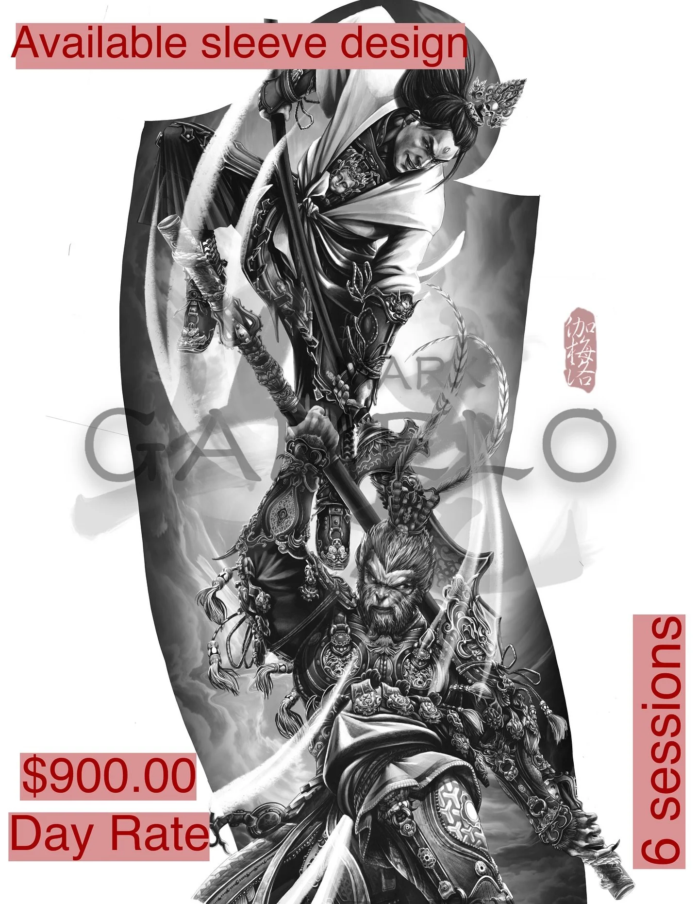 Available Sleeve Design

#Erlangshen vs #SunWukong

Email or DM to claim
gamelotattoo@gmail.com 

.
.
.
.
.
.
.
.
.
.
#tattooflash #tattoodesign #flashworkers #tattooart #tattoosketch #inkedart #tattooflashsheet #tattooinspiration #tattoostyle #custo