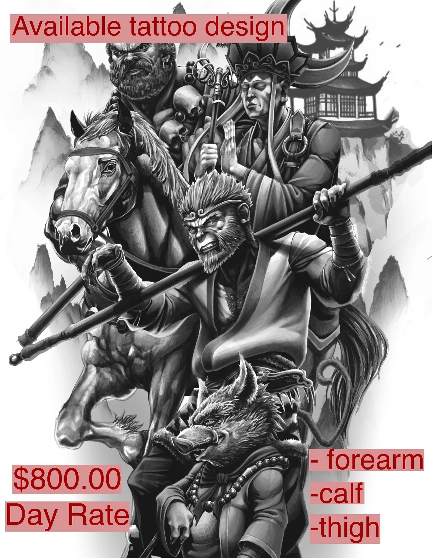 Available Design

Inspired by #journeytothewest #blackmythwukong 

Email or DM to claim 
gamelotattoo@gmail.com 

.
.
.
.
.
.
.
.
.
.
#tattooflash #tattoodesign #flashworkers #tattooart #tattoosketch #inkedart #tattooflashsheet #tattooinspiration #ta