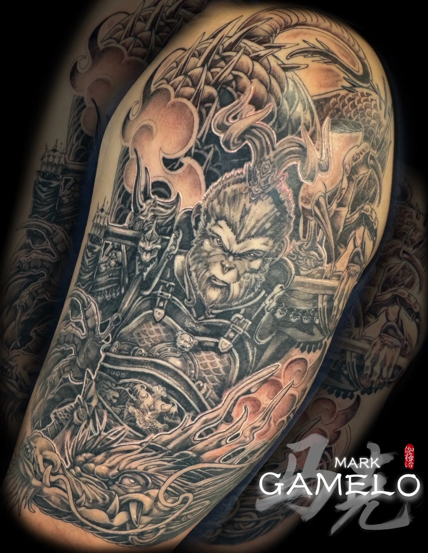 #sunwukong in #BullKingArmour from my flash

Wicked fun! Thanks for picking this one up! 

Dm or email for your own 

gamelotattoo@gmail.com 
.
.
.
.
.
.
.
.
.
.
#yyc #okotokstattoo #yycnow