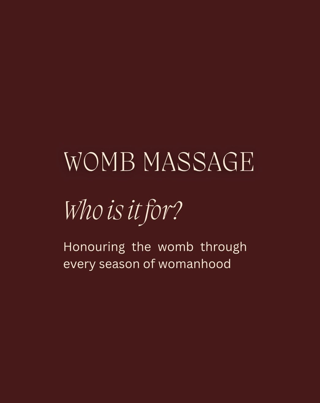 The womb remembers every season. 
From Maiden to Crone, womb massage is a sacred practice of connection, healing the feminine and remembrance, honouring your body, your cycles and your wisdom at every stage of womanhood.

Which season are you in righ