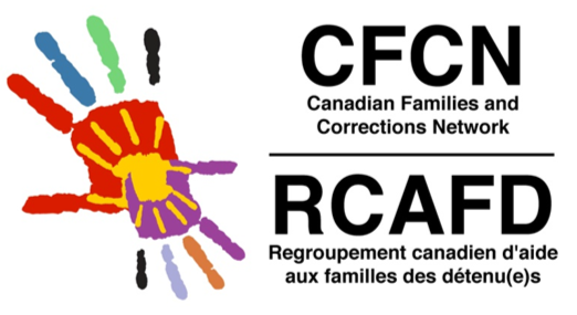 Logo featuring two multi-colored handprints and text related to Canadian families and corrections, with abbreviations CFCN and RCAF.