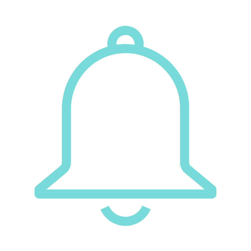 Icon of a notification bell, representing responsiveness.