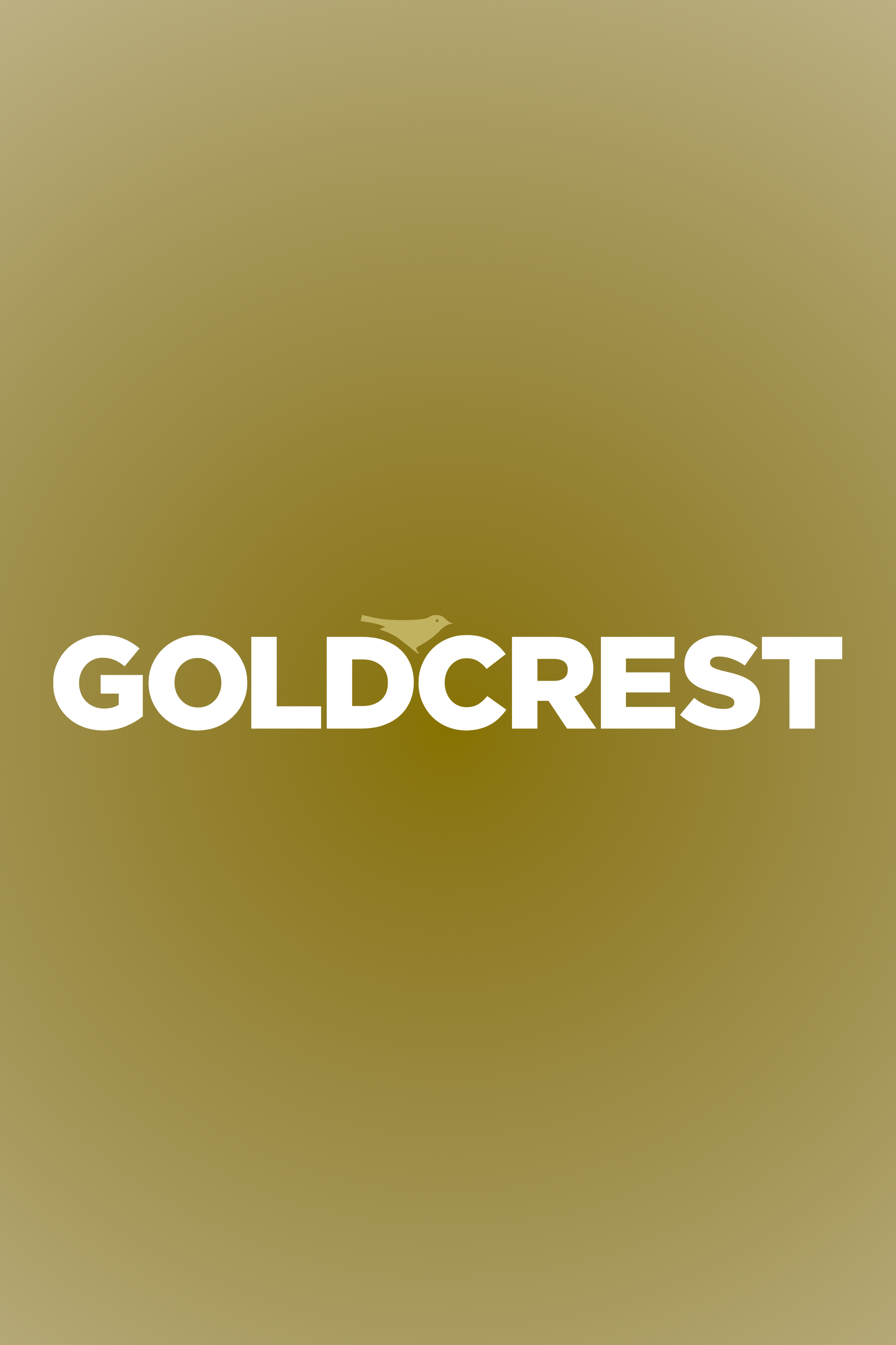 Goldcrest logo with gold and white text on a gradient background.