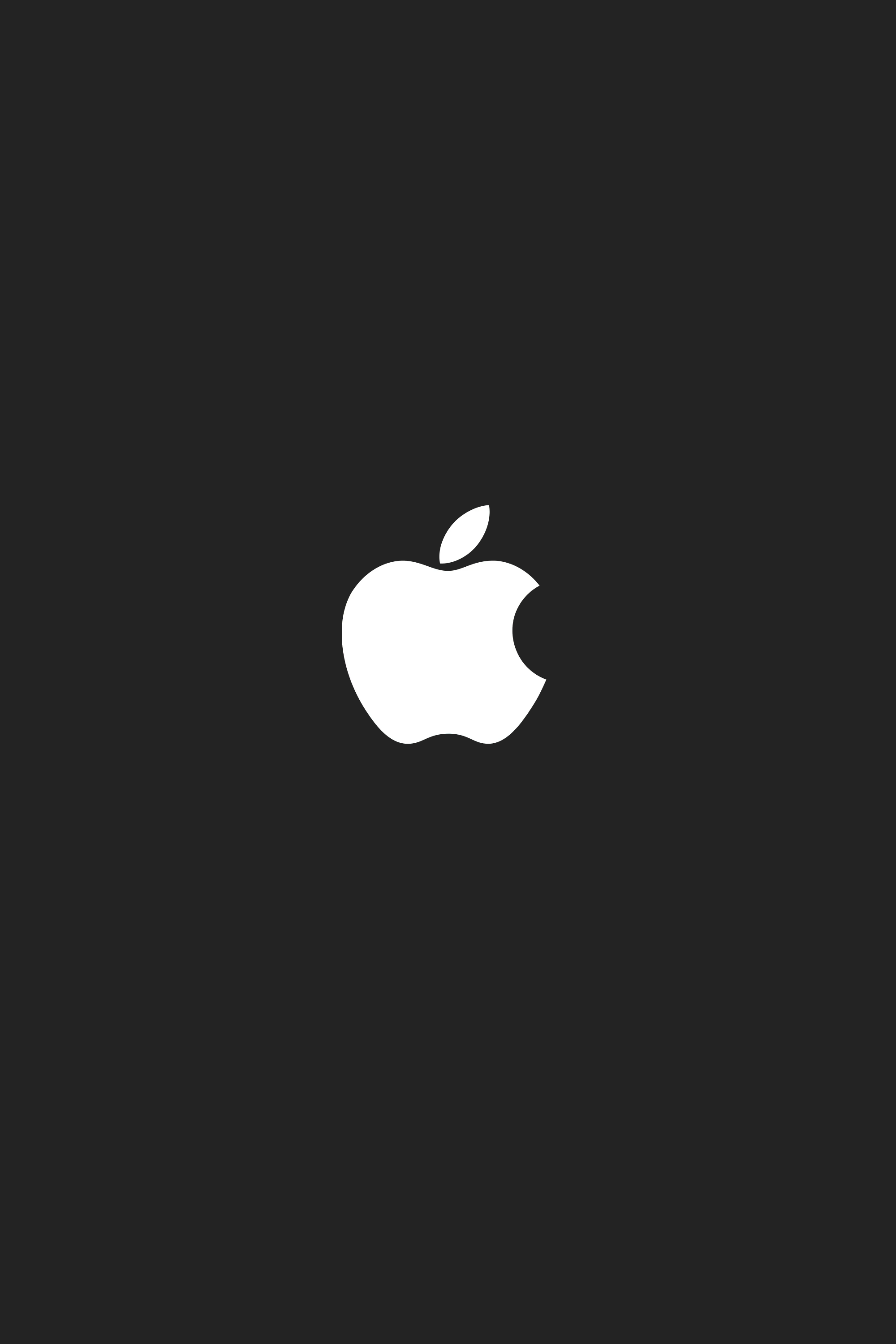 Apple logo on a black background.