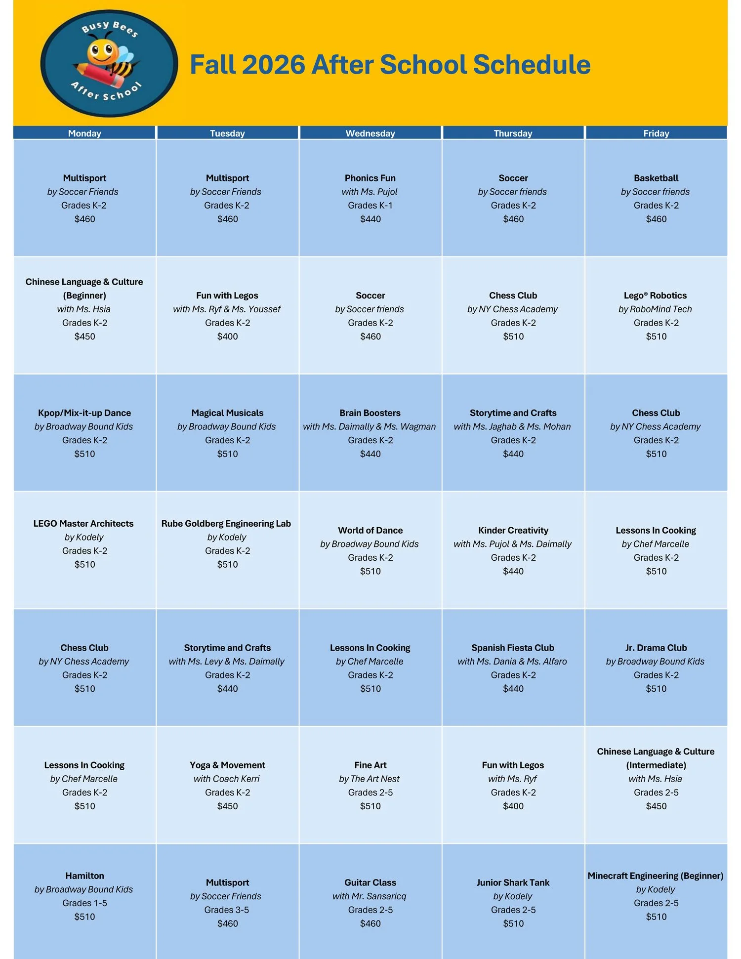 Busy Bees After School - PS101Q | Enroll Today - Foster Growth