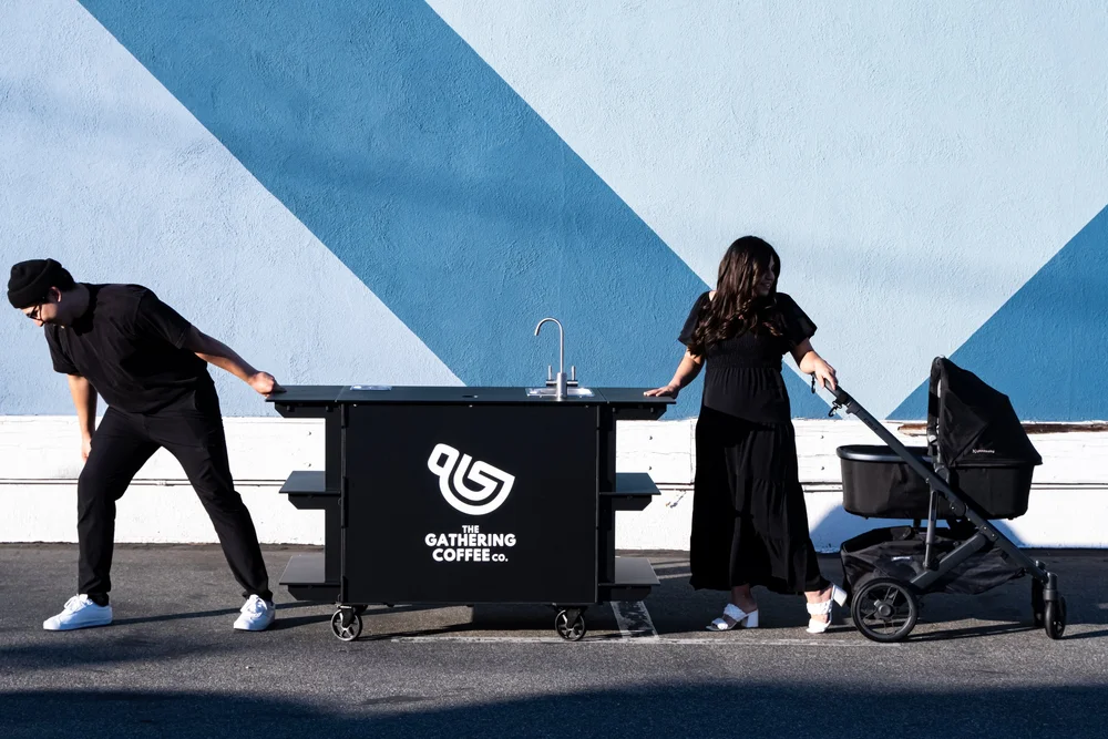 The Gathering Coffee Co. mobile coffee cart and team in Corona, CA
