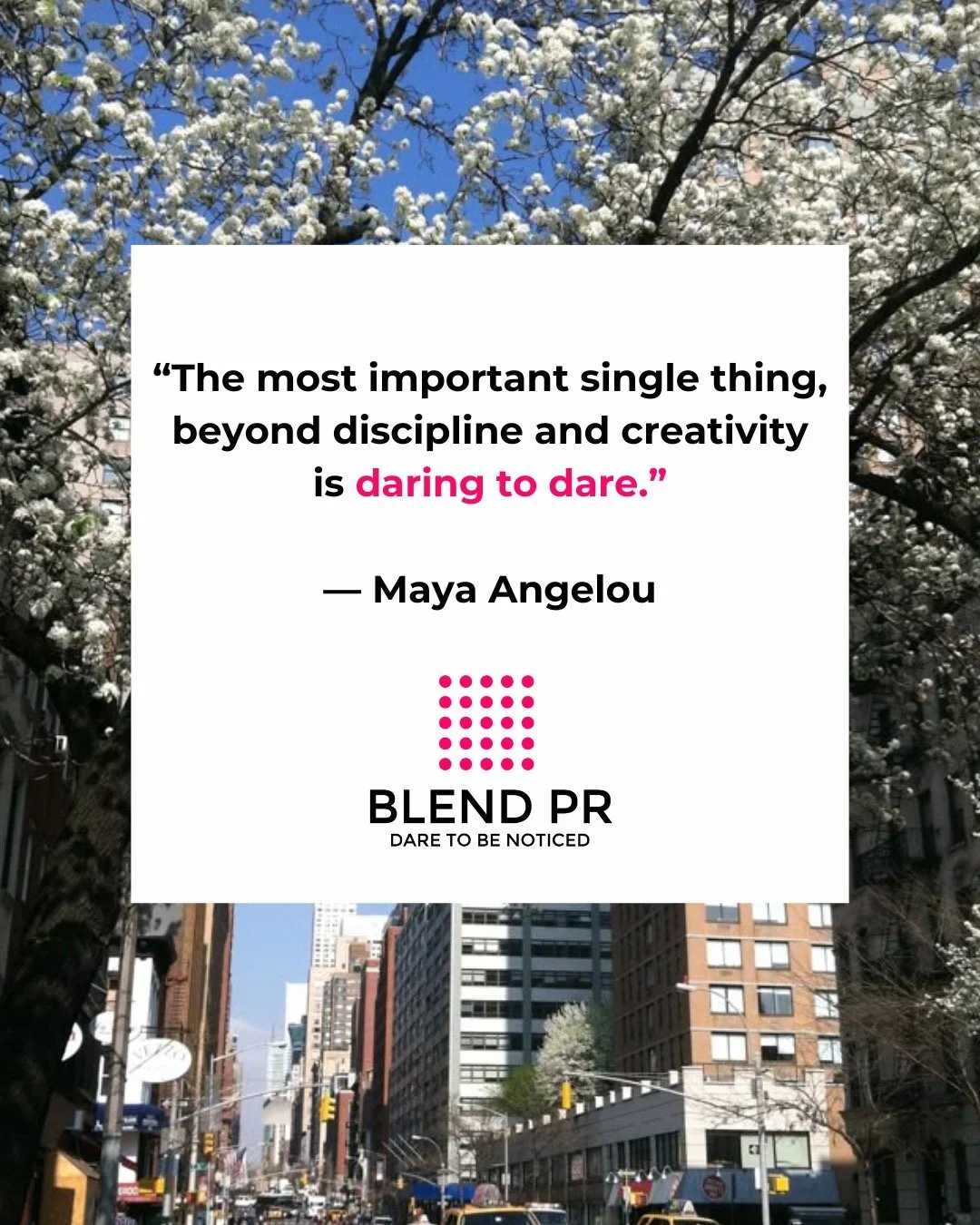 Growth begins when you dare to step out of your comfort zone. ✨🦩 - #DareToBeNoticed #BlendPR #PRwithImpact #StandOut #FearlessCreativity"