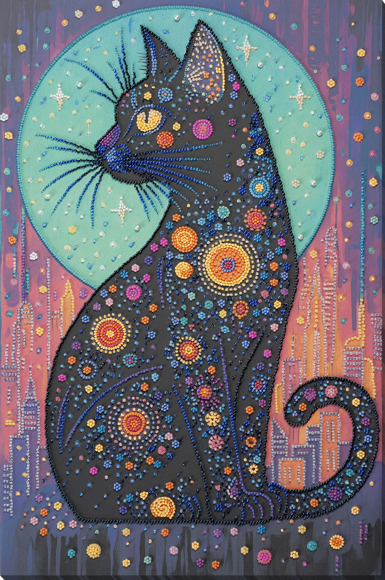 PREORDER DIY Preciosa Bead Embroidery Kit on Art Canvas "Stellar Gaze" Abris Art, Needlework Craft Kit AB-967