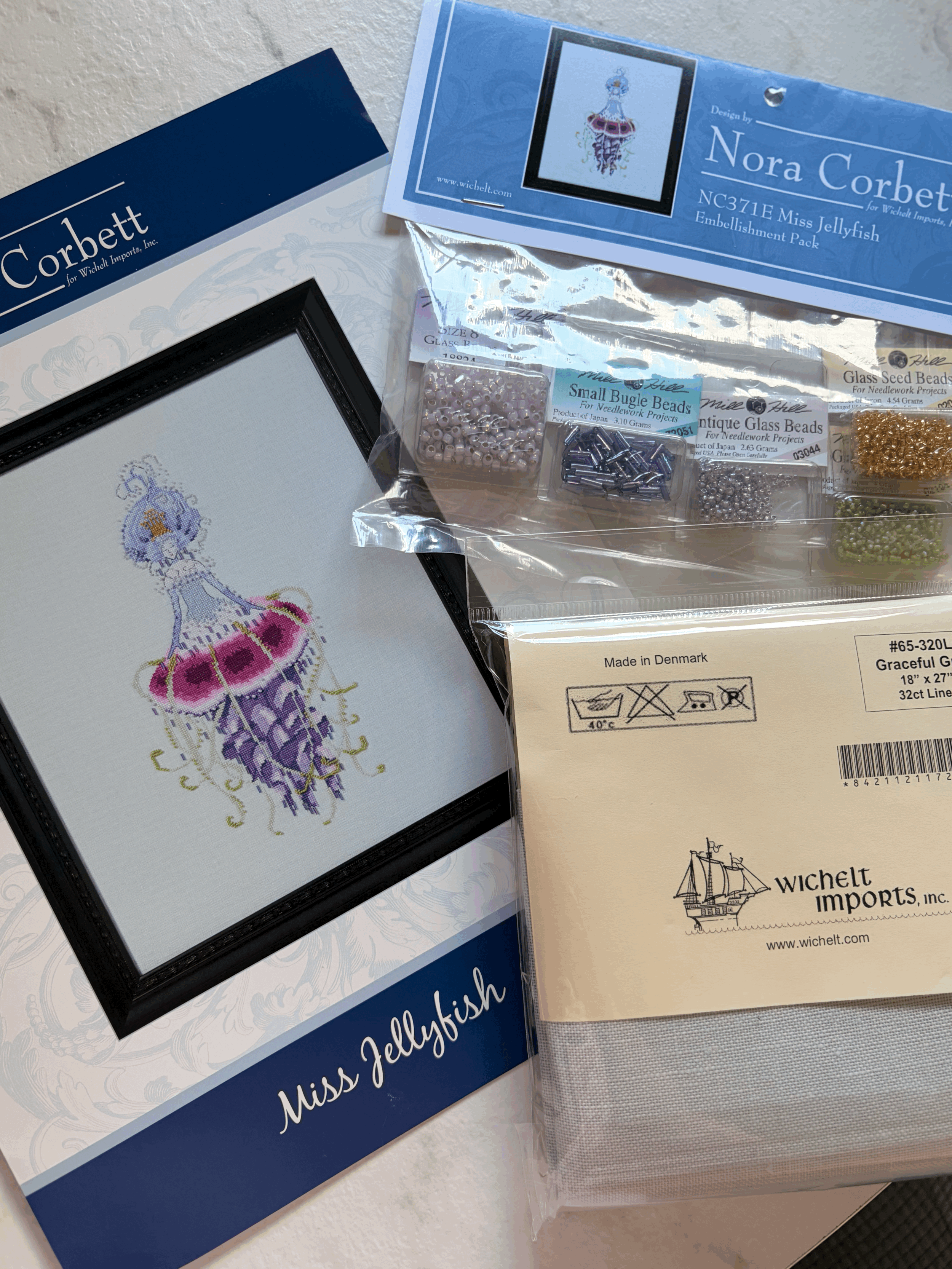Nora Corbett Designs, Cross Stitch Pattern, Embellishment pack NC371, Daughters of the Wild: Miss Jellyfish