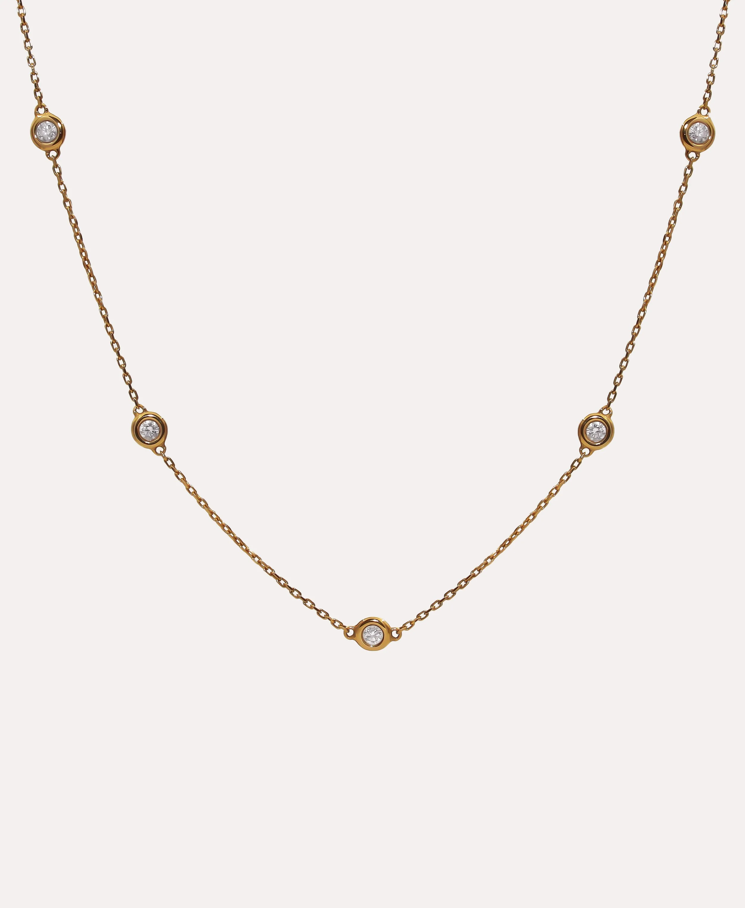 5 Diamond Bezel Necklace