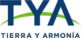 Logotipo de Tierra y Armonía con letras TYA y línea curva verde