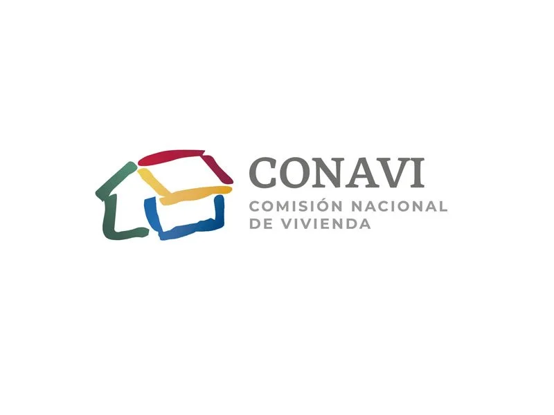 Logotipo de CONAVI, Comisión Nacional de Vivienda, con icono de casas en colores verde, amarillo, rojo y azul.