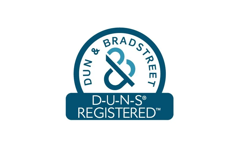 Logotipo que dice "Dun & Bradstreet" con la leyenda "D-U-N-S Registered" debajo.