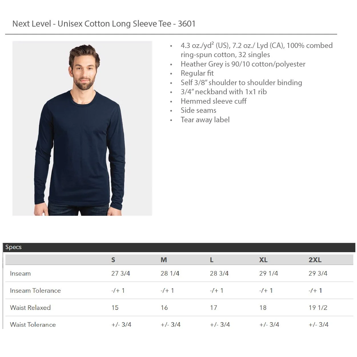 Gators Mission Long sleeve_Spec Sheet Unisex 3601.jpg